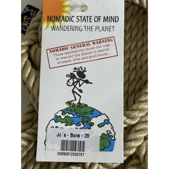 Nomadic State Of Mind JC s Bone 39 Rope Sandals Womens 9 9.5 Mens 7 7.5 NWT New - Picture 2 of 9